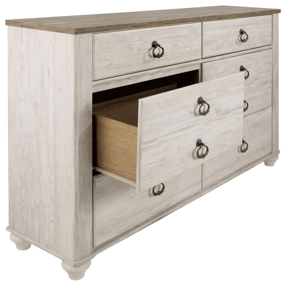 Signature Design by Ashley Willowton 3-Piece Queen Bedroom Set in Whitewash, , large