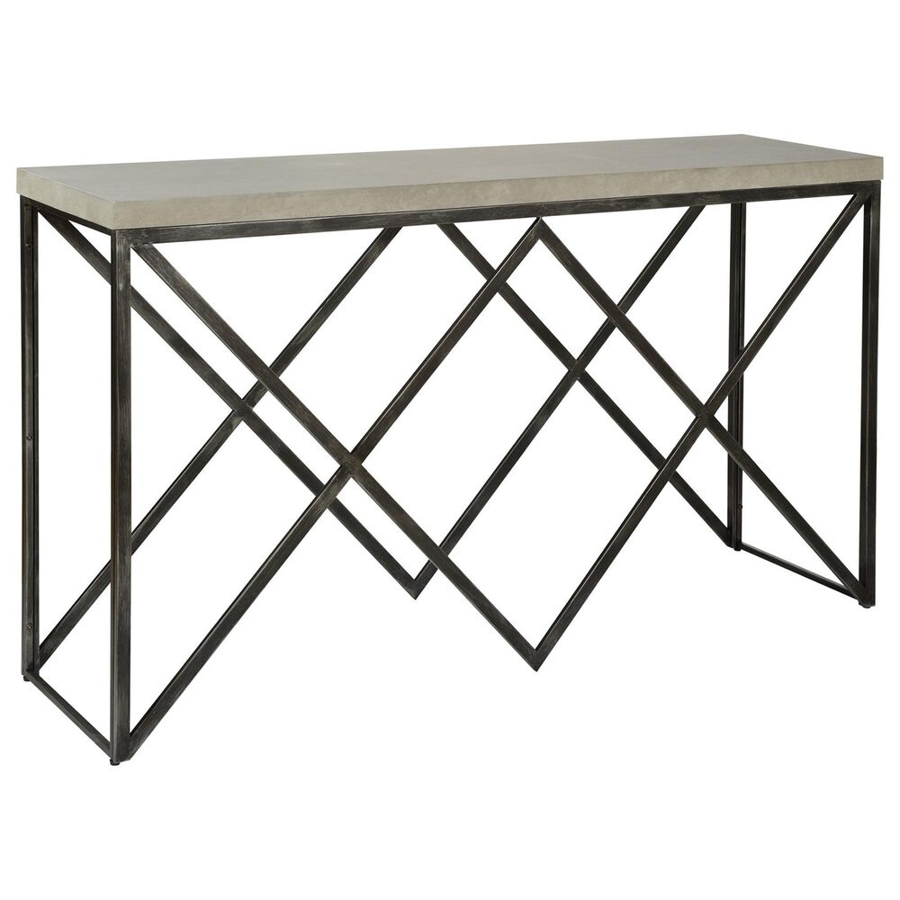 Flair Industries Console Table in Concrete Gray and Ebony, , large