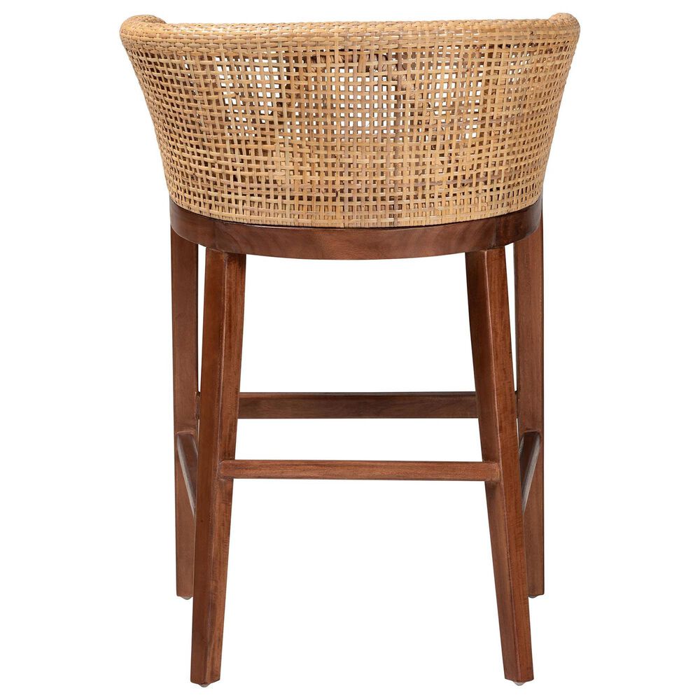 Baxton Studio Papua Counter Stool in Natural Brown and Walnut Brown, , large