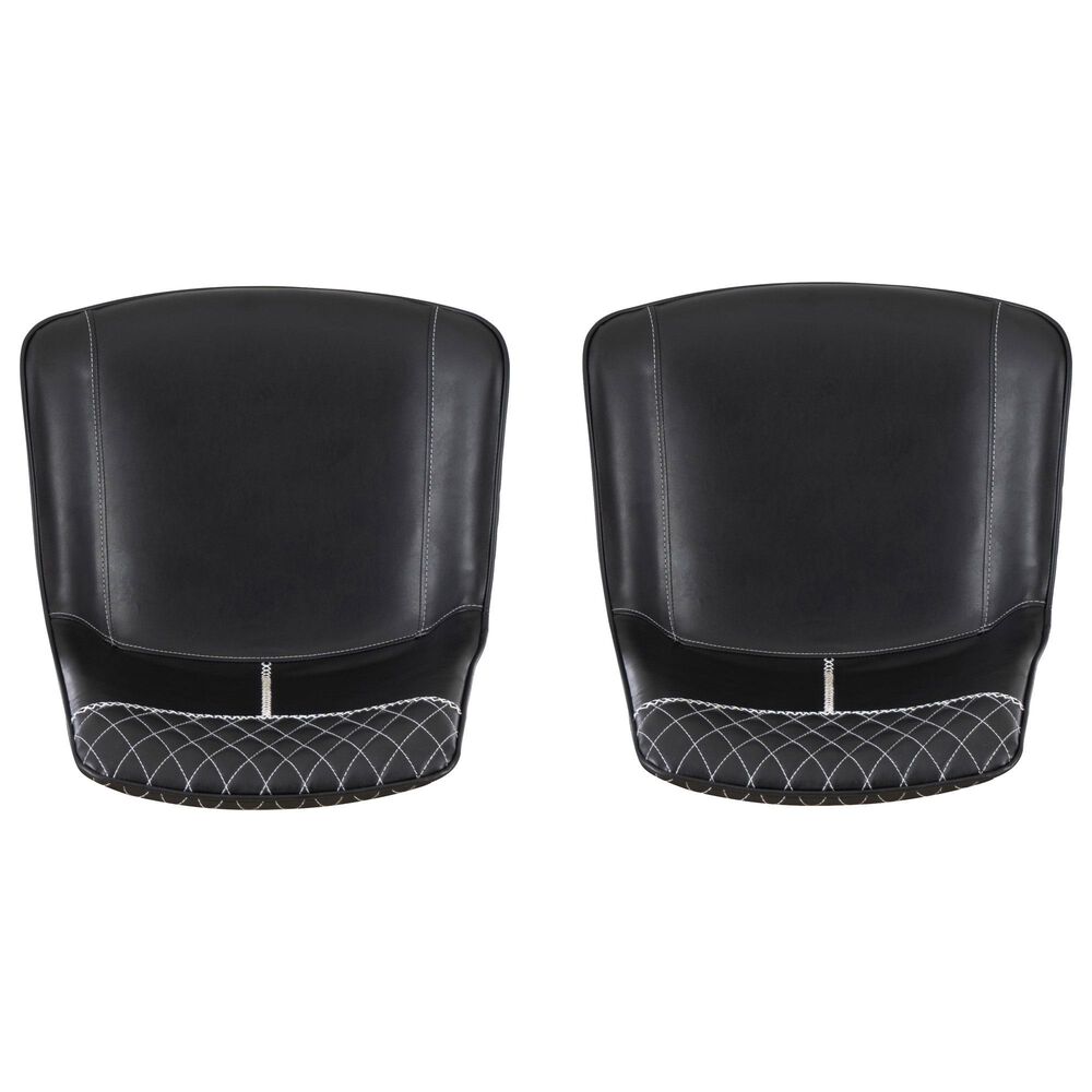 Linon Home Decor Edler Side Chair with Black Upholstery in Black (Set of 2), , large
