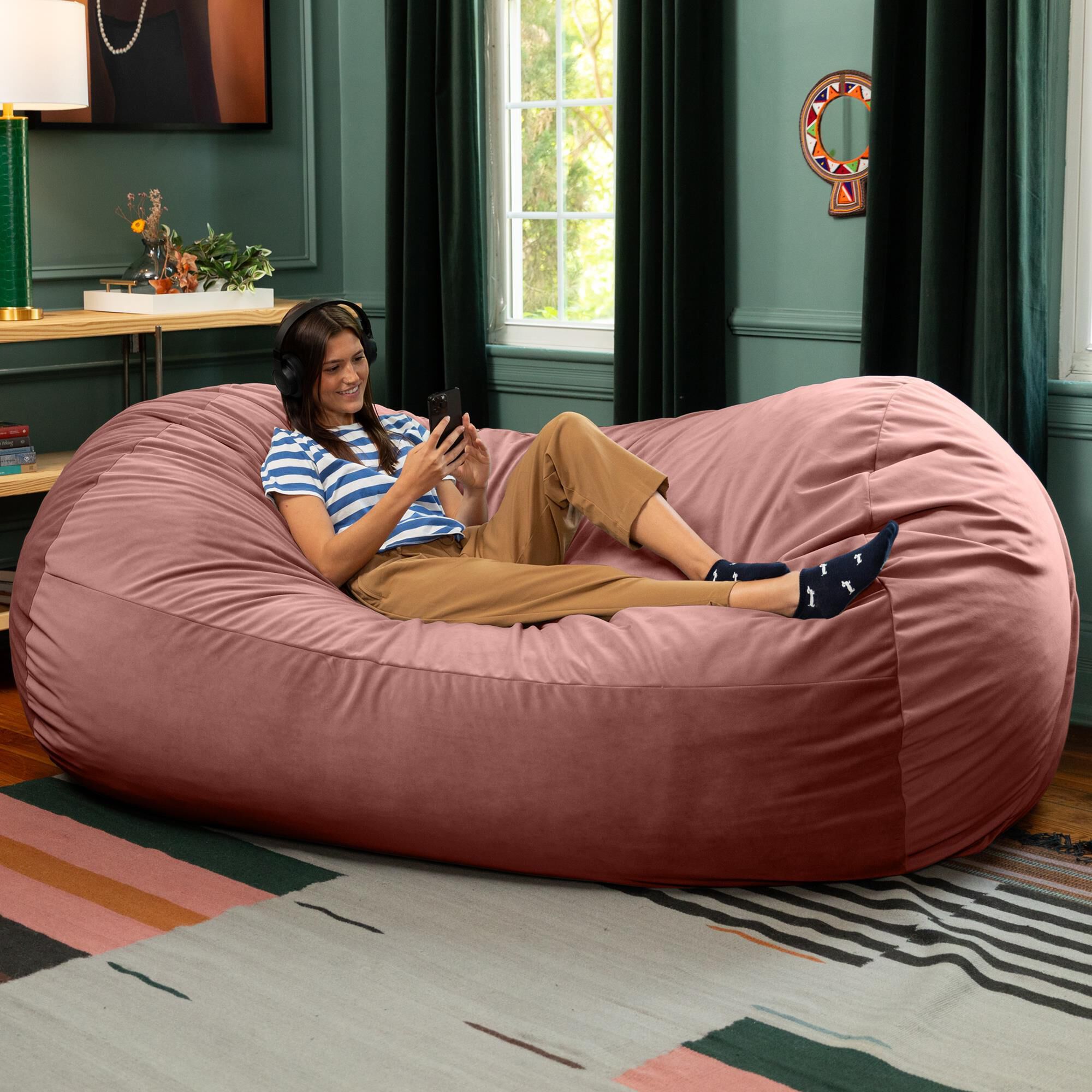 Jaxx Grand Lounger 7' Bean Bag Sofa in Mauve