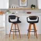 Lumisource Oracle Swivel Barstool with Black Cushion in Walnut and Black, , large