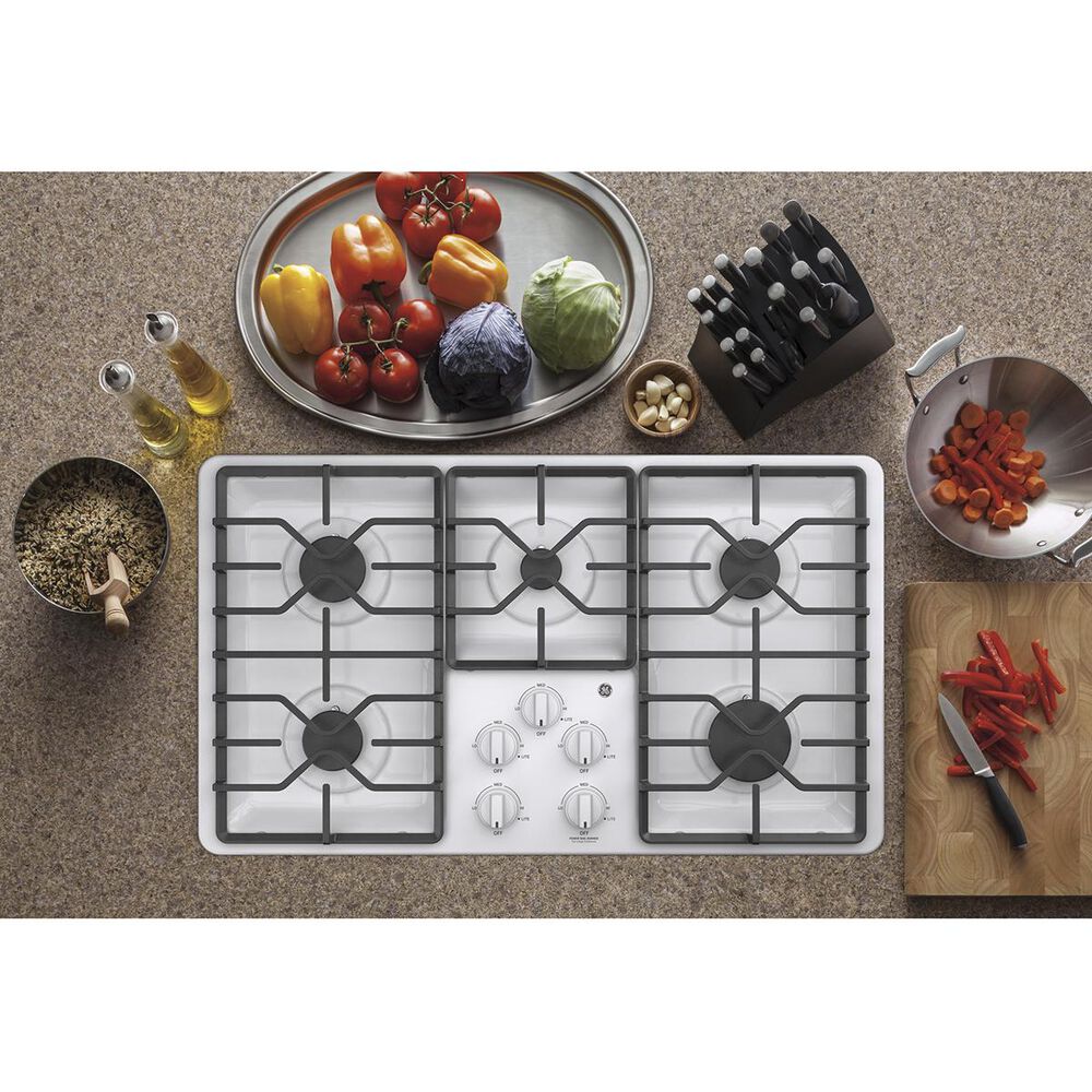 GE Appliances 36&quot; Built-In Gas Cooktop in White, , large