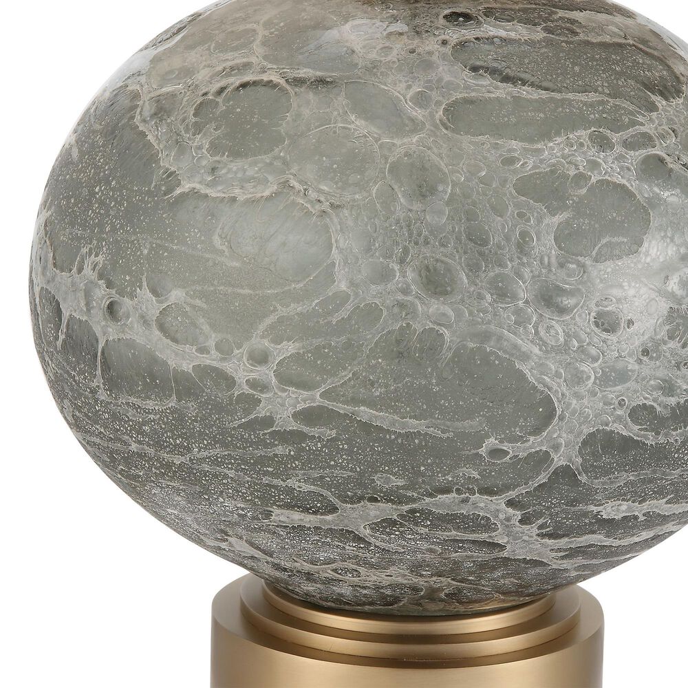 Uttermost Lunia Table Lamp in Smoky Gray and Antique Brushed Brass, , large