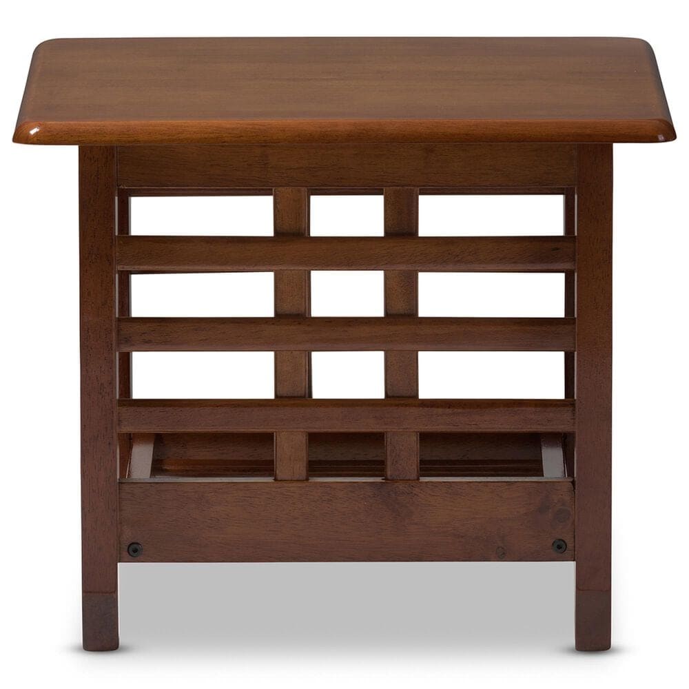 Baxton Studio Larissa End Table in Cherry Brown, , large