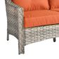 HOMLUX Outdoor Rattan Loveseat with Ergonomic in Coarse Textured Orange, , large
