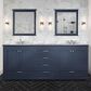 Lexora Home Dukes 80" Double Bathroom Vanity in Espresso with 2 cm White Carrara Marble Top, Rectangular Sinks and 30" Mirrors, , large