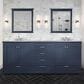 Lexora Home Dukes 80" Double Bathroom Vanity in Espresso with 2 cm White Carrara Marble Top, Rectangular Sinks and 30" Mirrors, , large