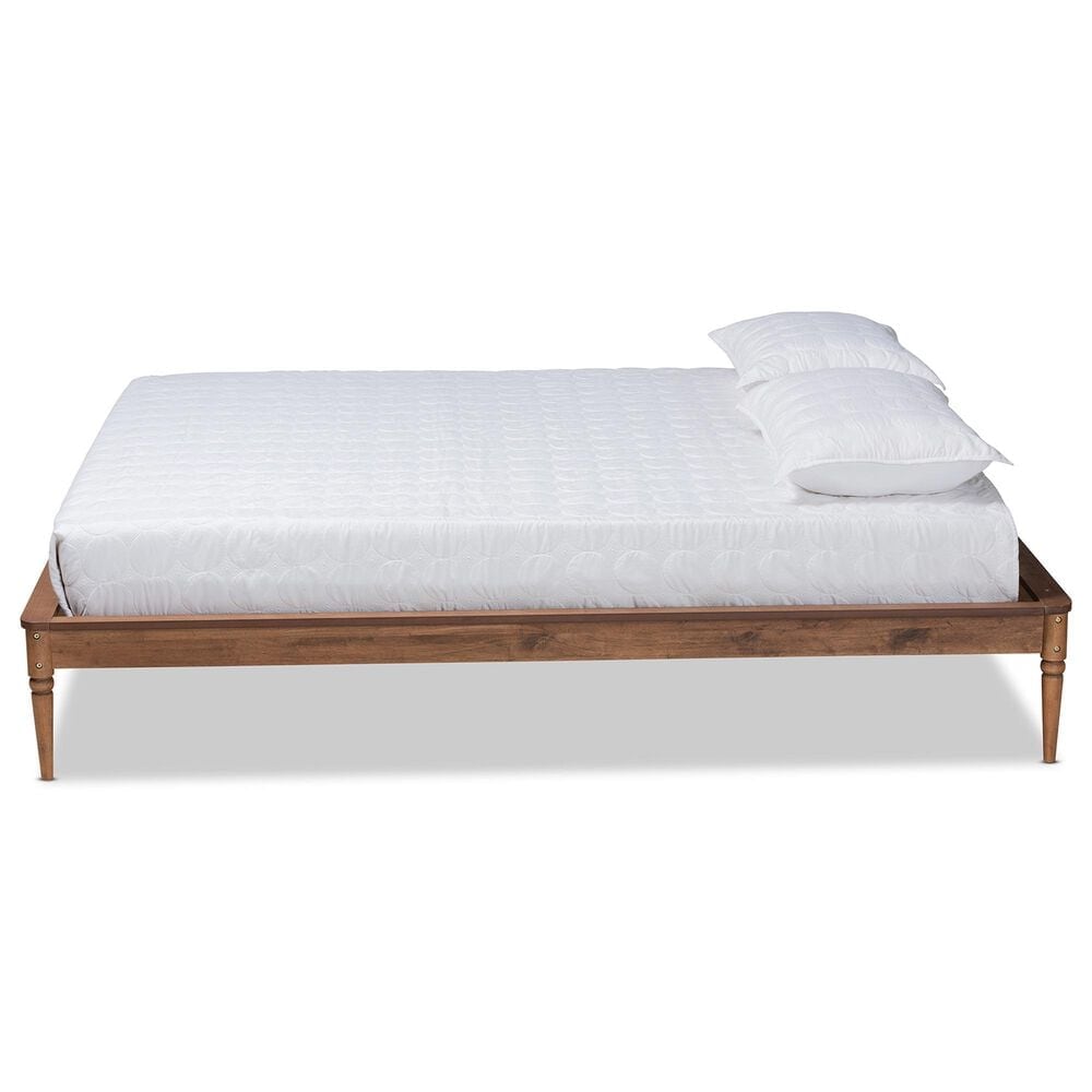 Baxton Studio Tallis Queen Platform Bed Frame in Walnut Brown, , large
