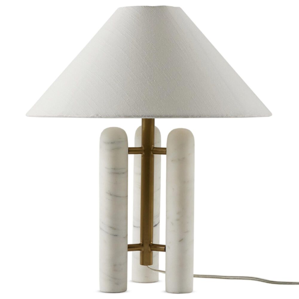 Four Hands Medici Table Lamp in Charcoal, White and Antique Brass, , large