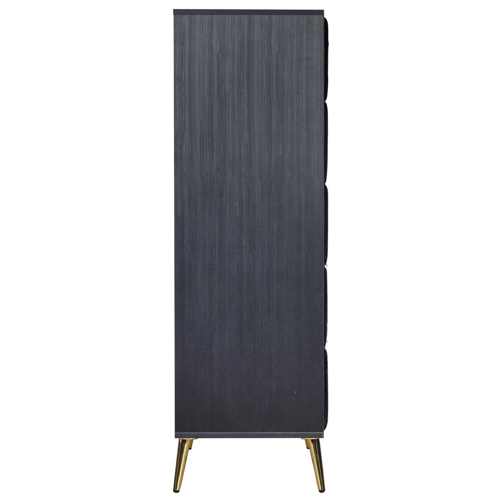New Heritage Design Kailani 5-Drawer Chest in Black, , large