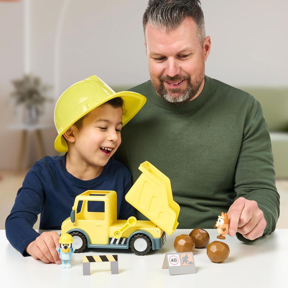 Bluey S12 Bluey Dump Truck Vehicle with Figures in Yellow, , large