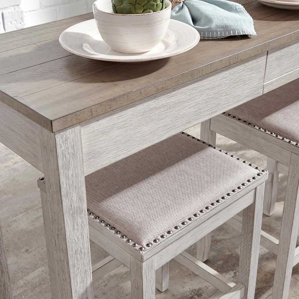 Signature Design by Ashley Skempton 4-Piece Counter Height Table Set in Beige, , large