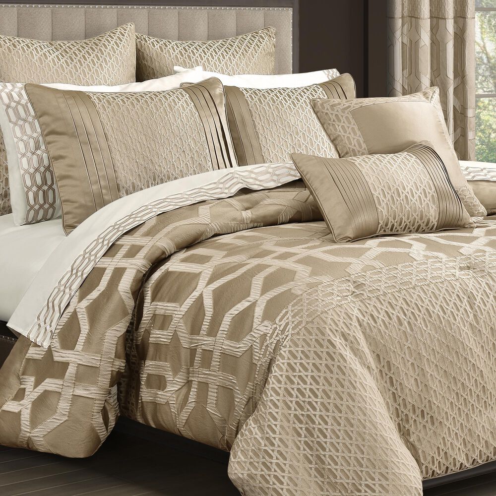 Royal Court Olympus 3-Piece Full/Queen Comforter Set in Sand, , large