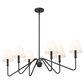Golden Lighting Kennedy 6-Light Linear Pendant with Ivory Shade in Natural Black, , large