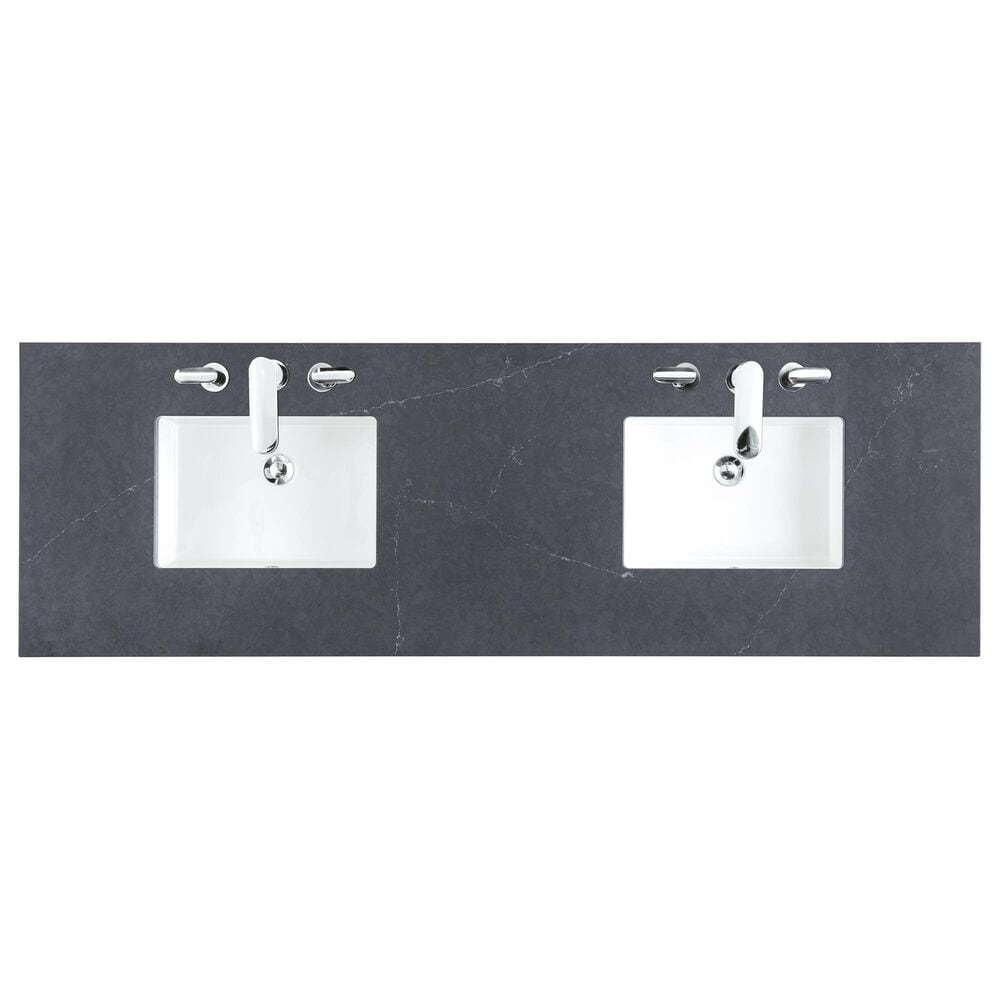 James Martin Vanities Myrrin 72&quot; Double Vanity in Carbon Oak with 3 cm Charcoal Soapstone Quartz Top, , large