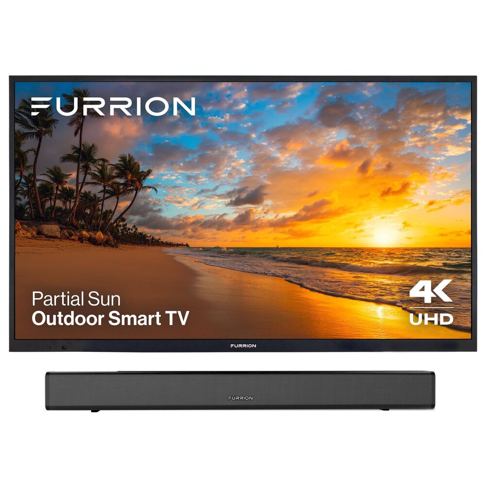 Furrion Aurora 50" Class Partial Sun 4K LED UHD - Outdoor Smart TV with 70W 2.1 Soundbar in Black, , large
