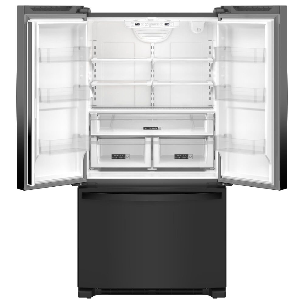 Whirlpool 25.2 Cu. Ft. French Door Refrigerator with Water Dispenser in Black, , large