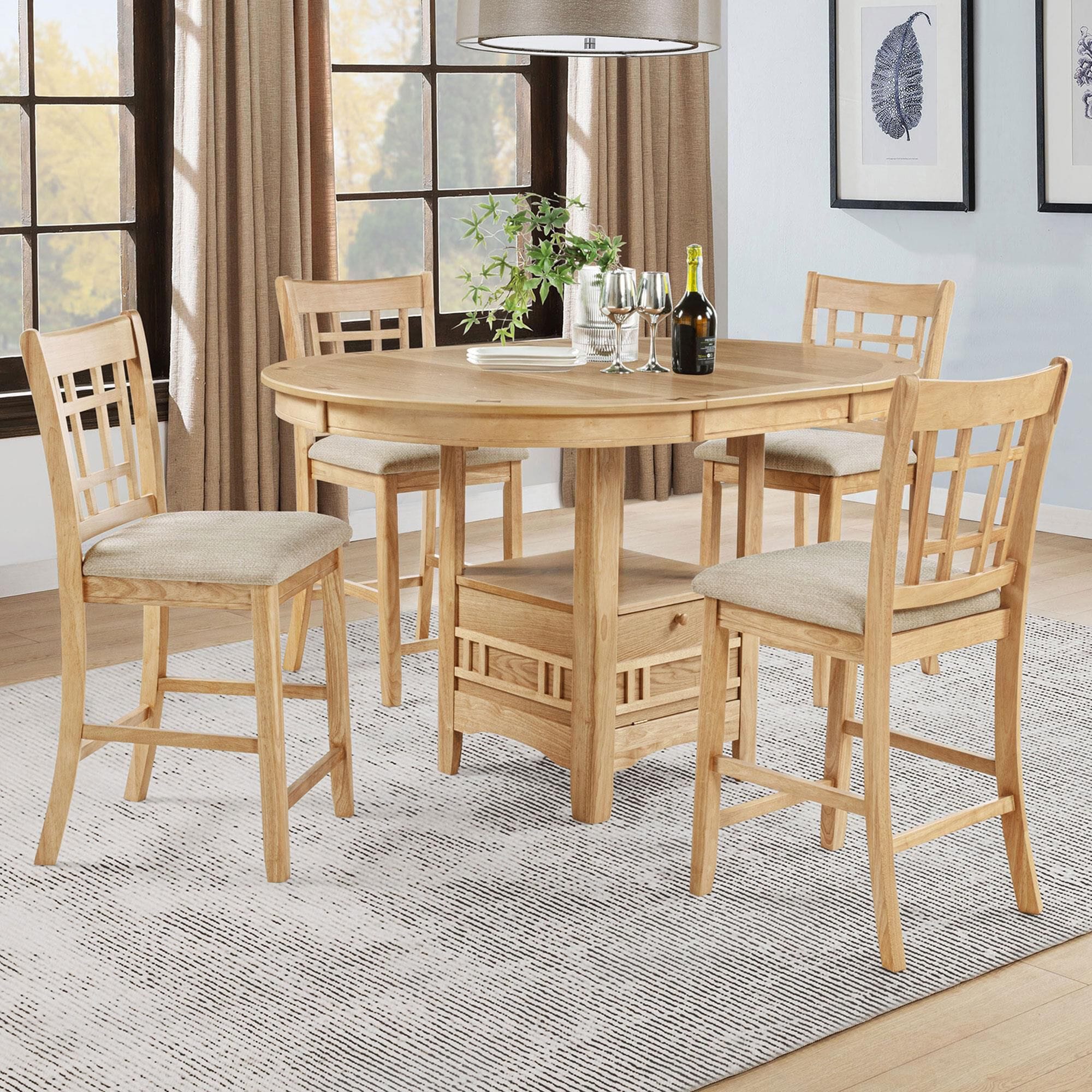 Pacific Landing Lavon 5-Piece Oval Counter Height Dining Set in