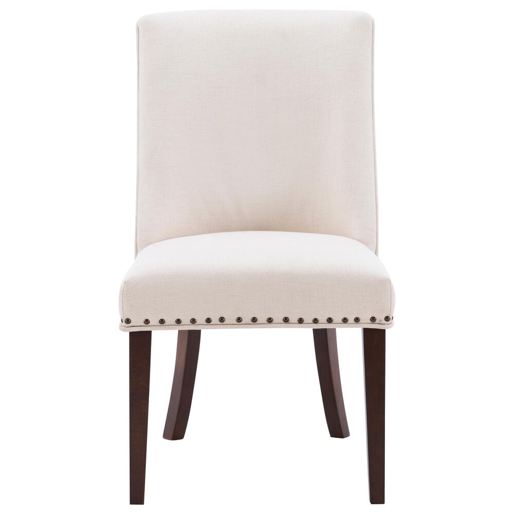 Linon Home Decor Adler Side Chair with Neutral Fabric Cushion in Espresso, , large