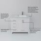 Lexora Home Jacques 36" Right Offset Single Bathroom Vanity in White with 2 cm White Carrara Marble Top and Rectangular Sink, , large