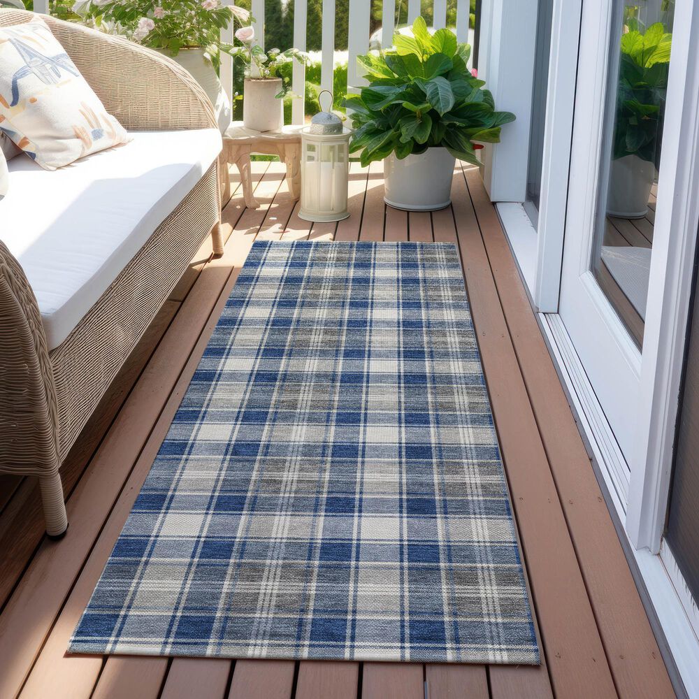 Dalyn Rug Company Wonderland WN25 2&#39;3&quot; x 7&#39;6&quot; Navy Indoor/Outdoor Runner, , large
