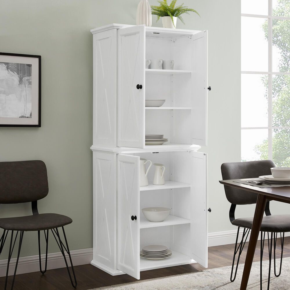 Crosley Furniture Clifton Tall Pantry in Distressed White, , large