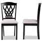 Baxton Studio Delilah Side Chair with Grey Cushion in Dark Brown (Set of 2), , large