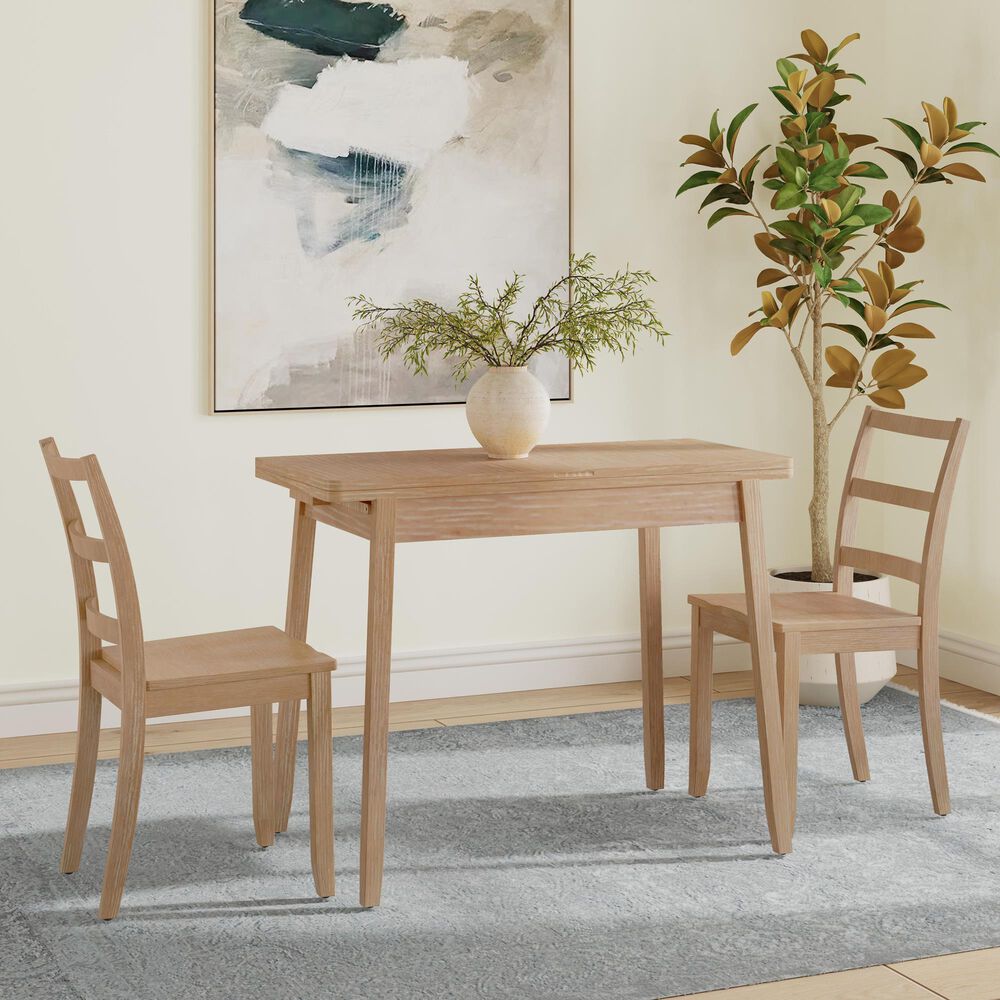 Linon Home Decor Brenton 3-Piece Rectangular Dining Set in Grey Wash, , large