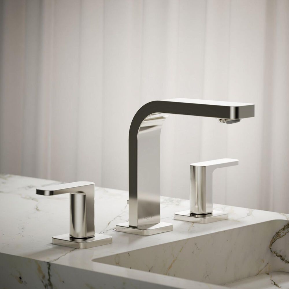 Kohler Parallel Widespread Bathroom Sink Faucet in Vibrant Polished Nickel, , large