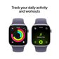 Apple Watch Series 11 (GPS) 42mm Silver Aluminum Case with Purple Fog Sport Band - S/M - (2025), , large