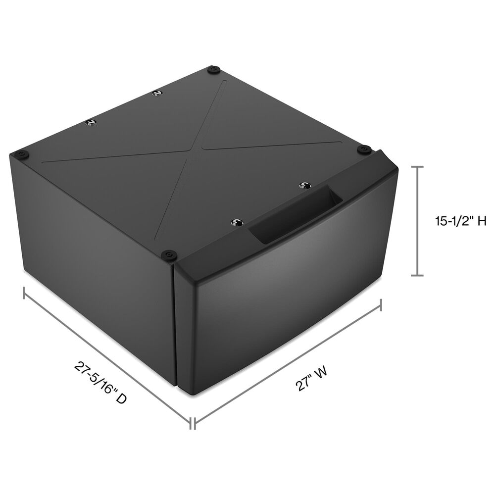 Whirlpool 15.5" Pedestal for Front Load Washer and Dryer with Storage in Volcano Black, , large
