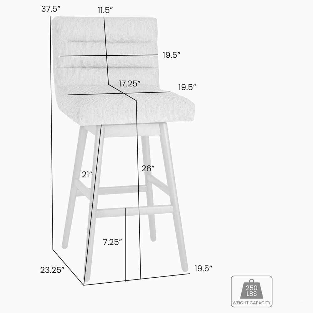 Armen Living Elias Swivel Counter Stool in Gray Oak, , large