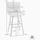 Armen Living Elias Swivel Counter Stool in Gray Oak, , large