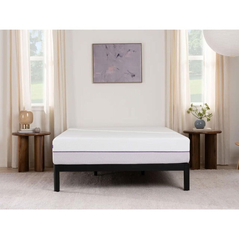 Purple California King Metal Platform Base in Matte Black, , large