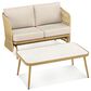 Sunwell Garden 2-Piece Patio Loveseat Set in Beige, , large