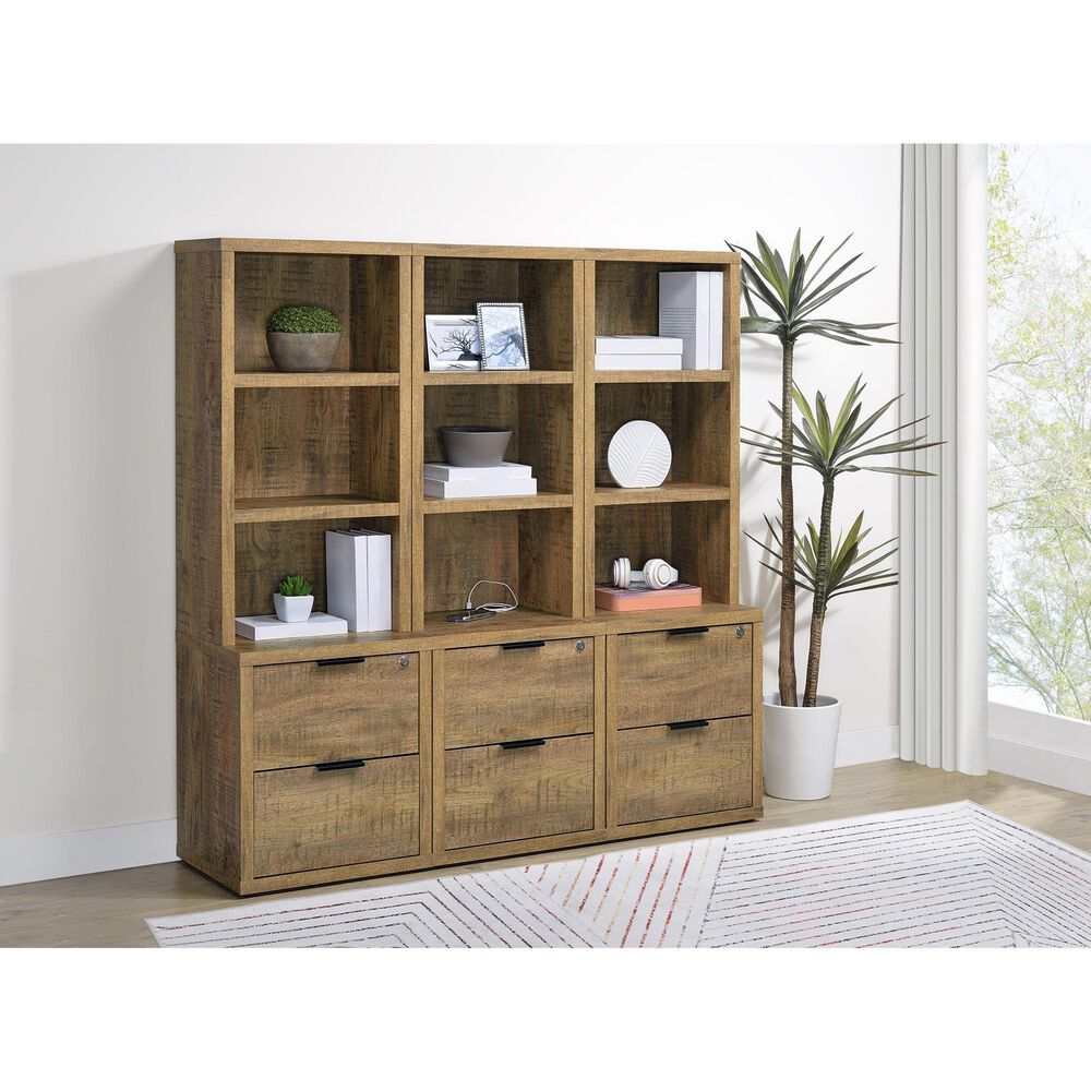 Coaster Westpark 3-Shelf Bookcase with USB and Lockable Drawer in Mango, , large