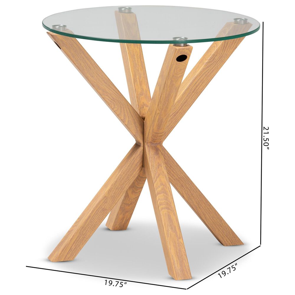 Baxton Studio Lida End Table in Clear/Natural, , large