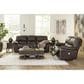 Ashley Leesworth Power Reclining Sofa in Dark Brown, , large