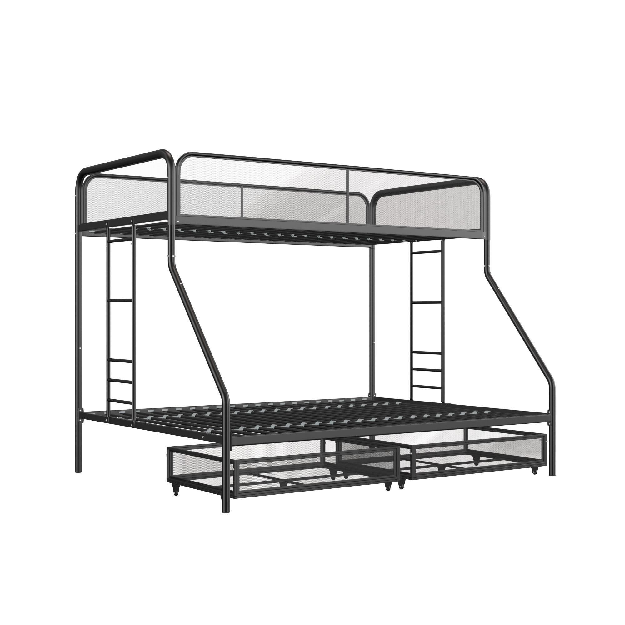 DHP Jaxon Twin over Full Bunk Bed with 2 Storage Drawers in