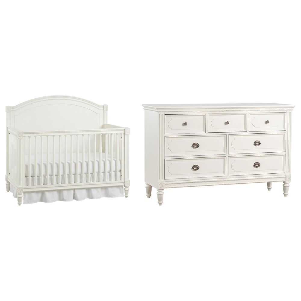 Eastern Shore Elsa 2-Piece 4-in-1 Convertible Crib and Dresser Nursery Set in Lace, , large