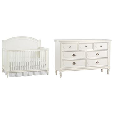 Eastern Shore Elsa 2-Piece 4-in-1 Convertible Crib and Dresser Nursery Set in Lace, , large