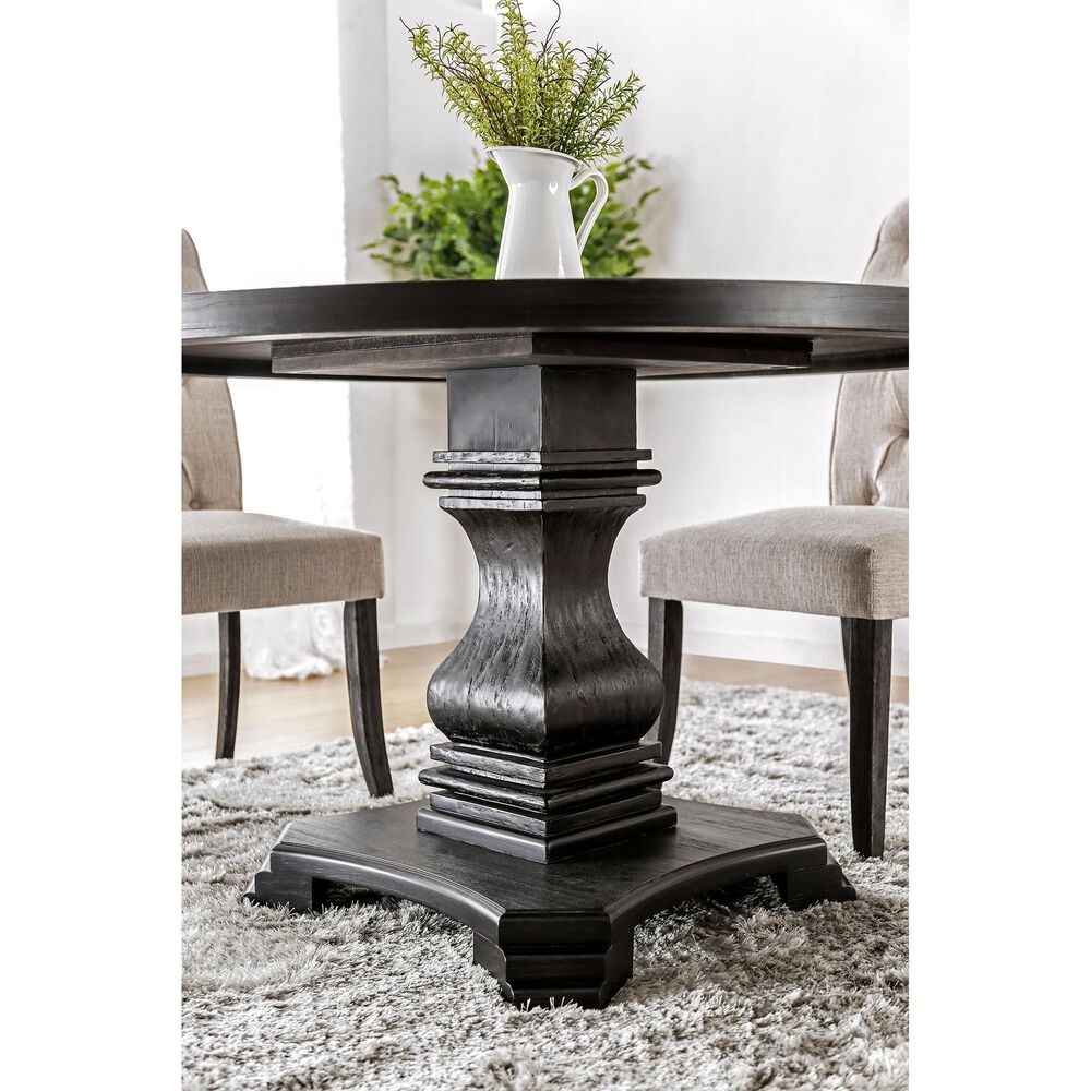 Furniture of America Mcleod Dining Table in Antique Black - Table Only, , large
