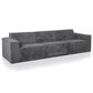 Furniture of America Facil 5-Piece Modular Track Arm Sofa Set in Dark Gray, , large
