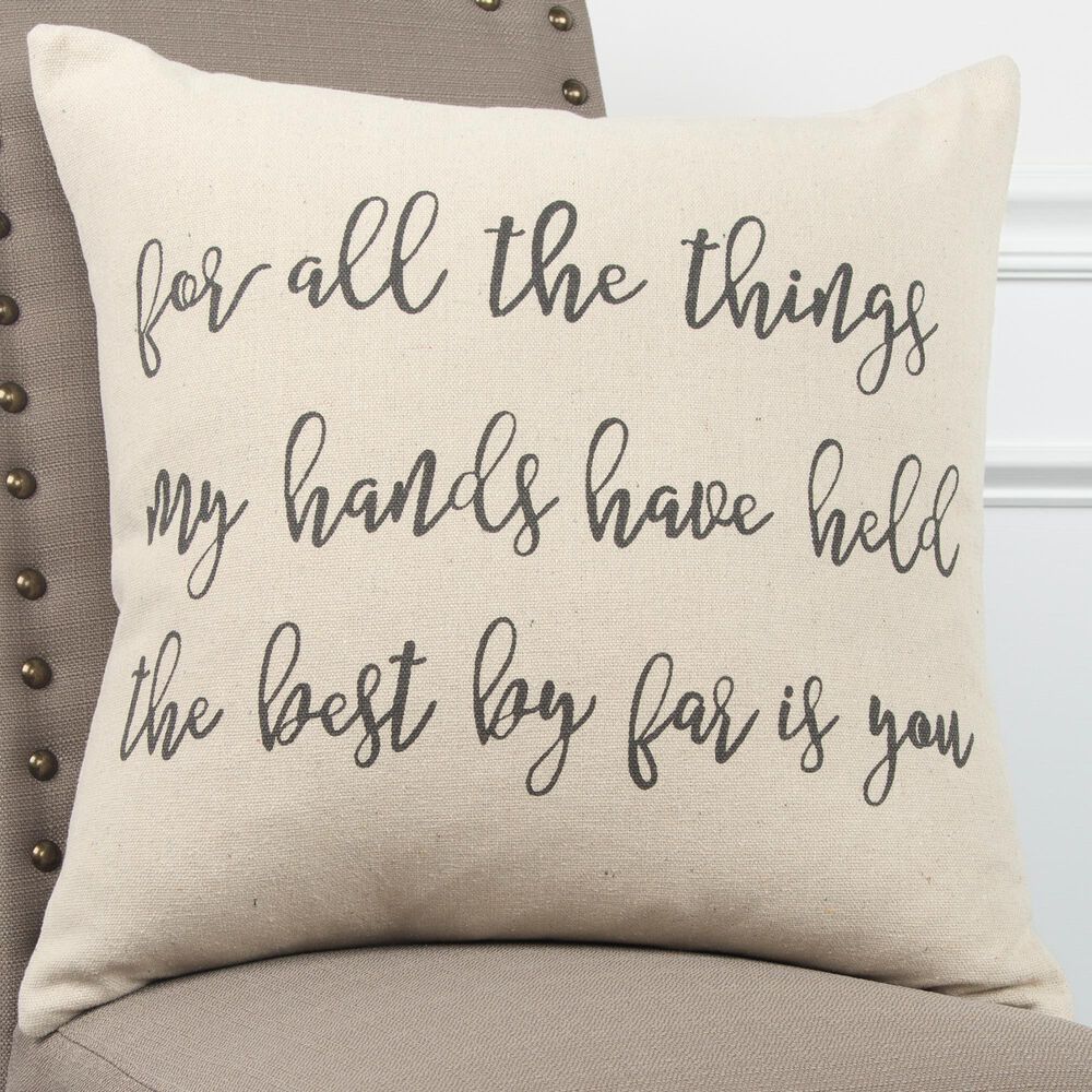 Rizzy Home Sentiment 20" Down Filled Pillow in Natural, , large