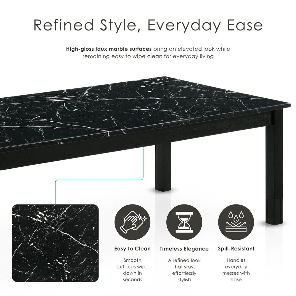 Furniture of America Modesk 3-Piece Table Set in Black, , large