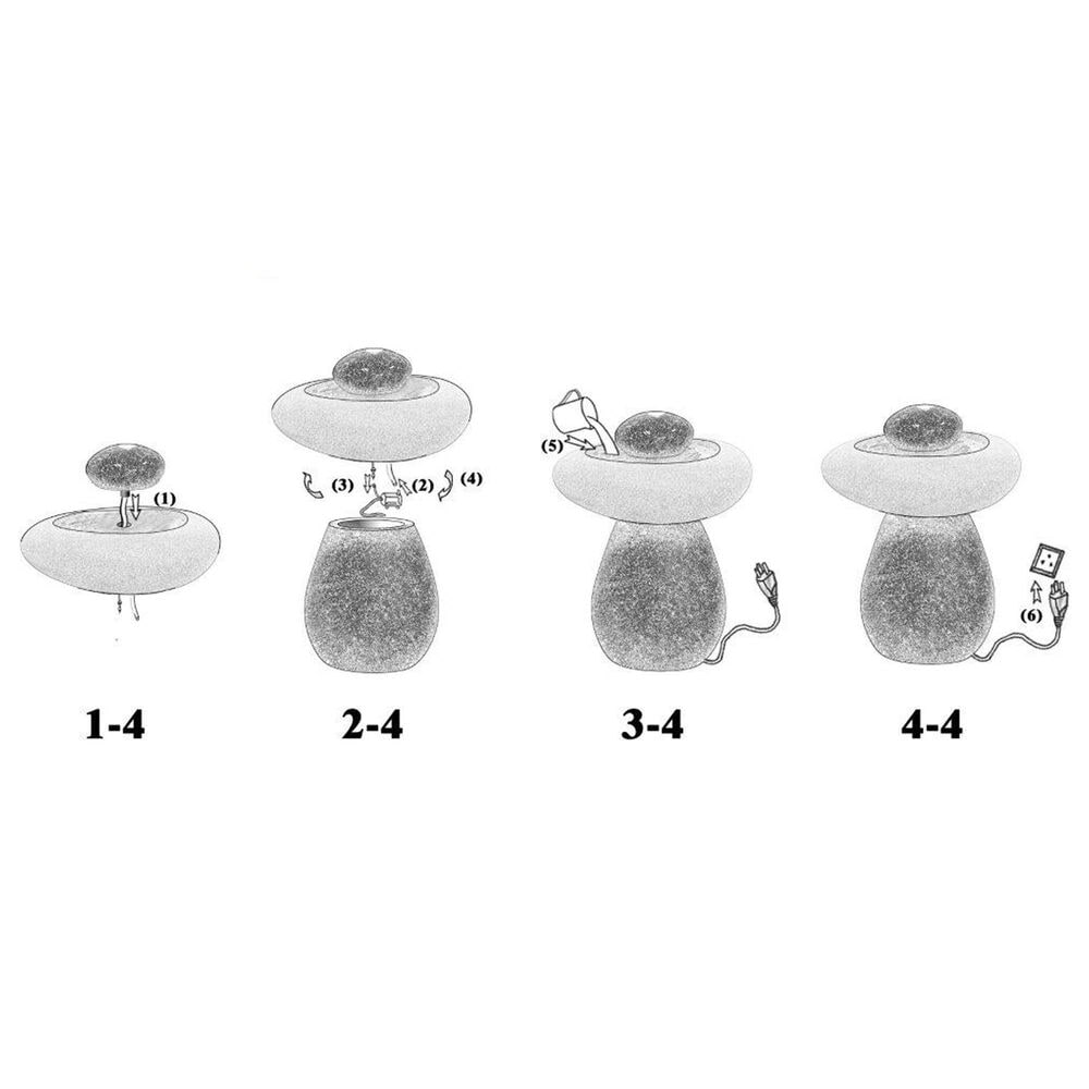 Zentro Living Stones Fountain with Lights in Gray, , large
