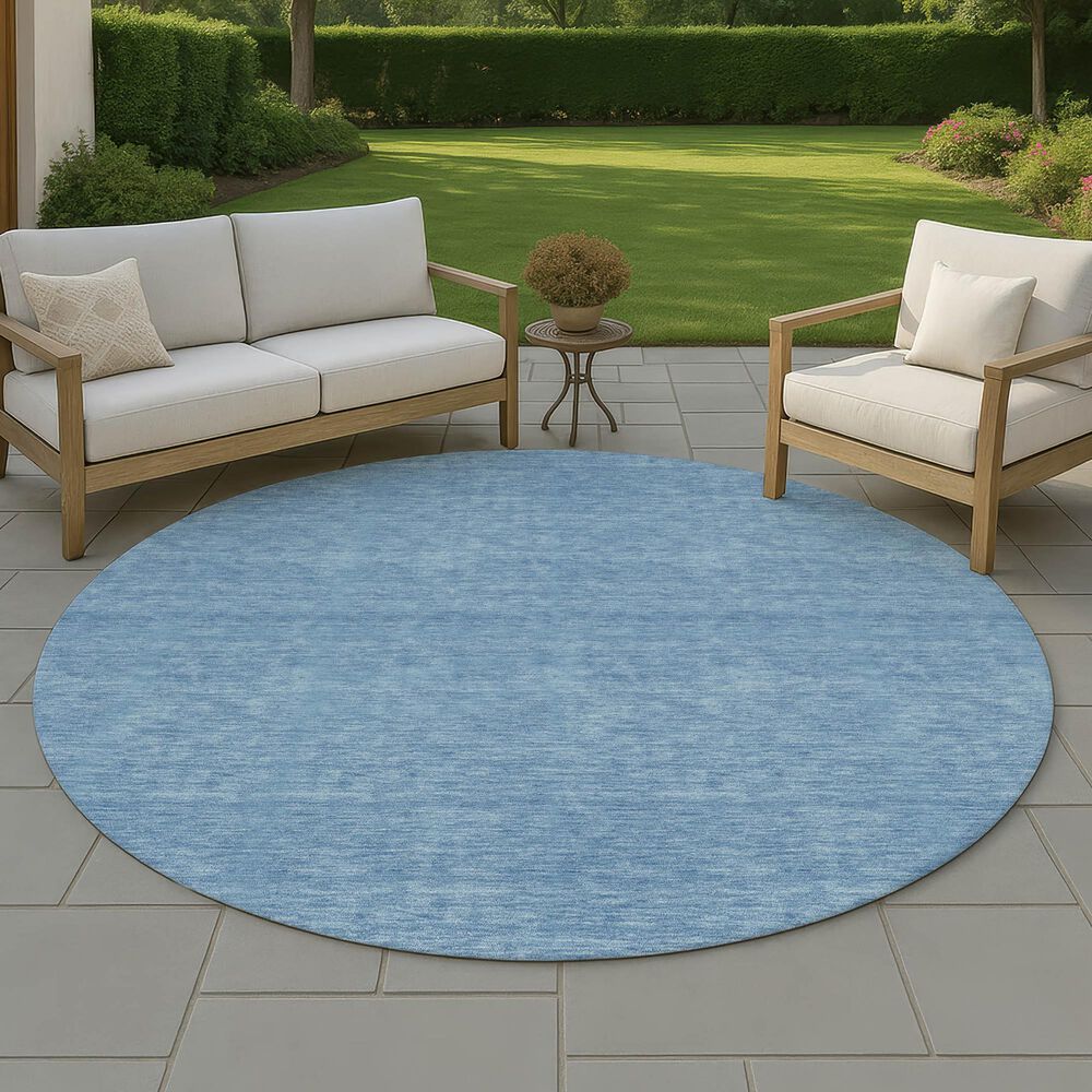 Dalyn Rug Company Soft Essentials Solid Denim 8' Round Area Rug, , large