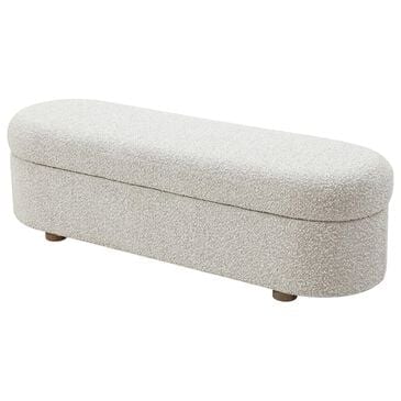 Urban Home Kiki Upholstered Hinged Storage Bench in Cotton Ball, , large