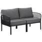 Hearth and Haven 2-Piece Patio Conversation Set with Dark Gray Cushion in Black, , large